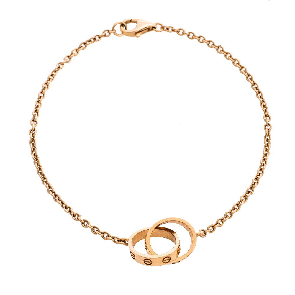 مملوكة مسبقًا Cartier Love 2 Hoops 18K Rose Gold Bracelet