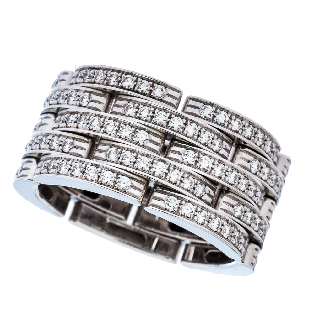 cartier 5 row diamond ring