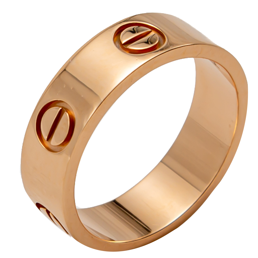 Cartier Love Rose Gold Band Ring Size 