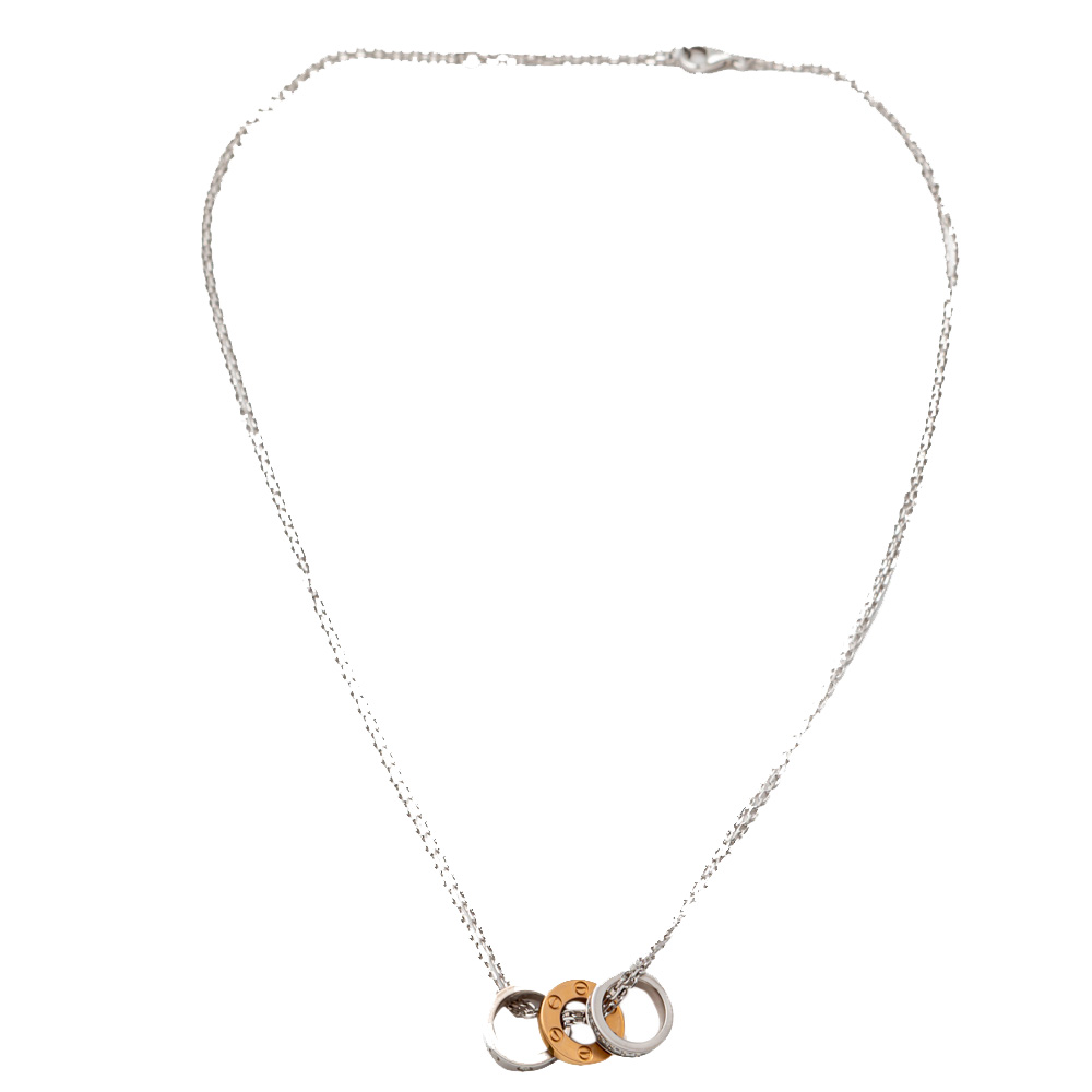 

Cartier White & Rose Gold Love Diamond Necklace