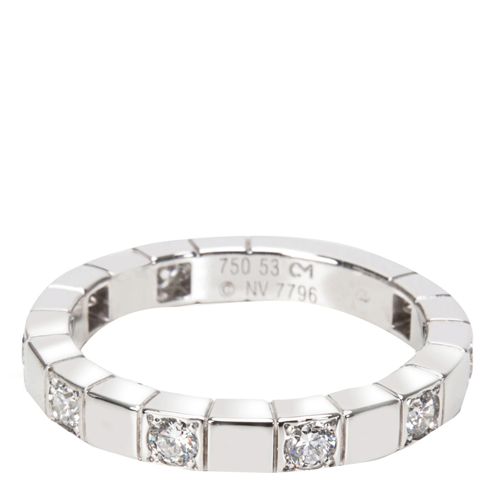 

Cartier 18K White Gold Diamond Lanieres Ring Size