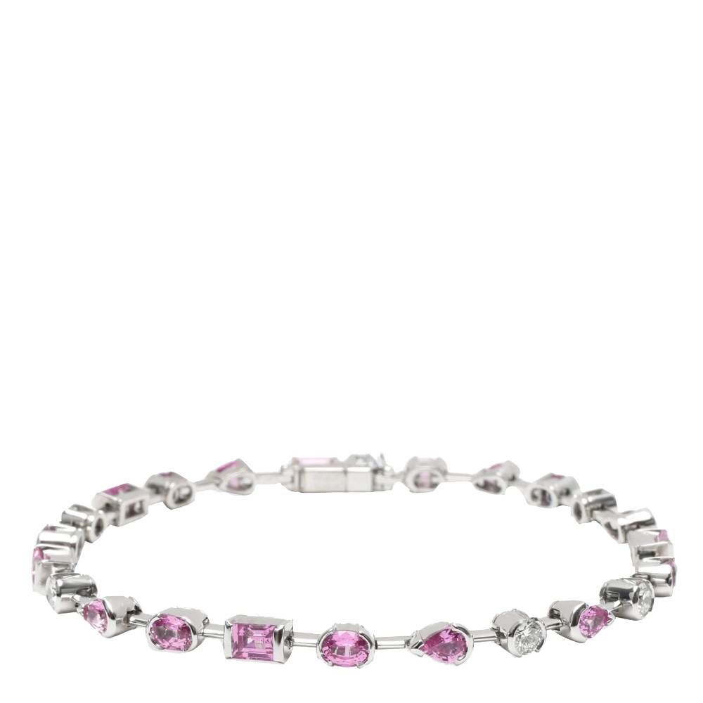 

Cartier 18K White Gold Meli Melo Pink Sapphire & Diamond Bracelet