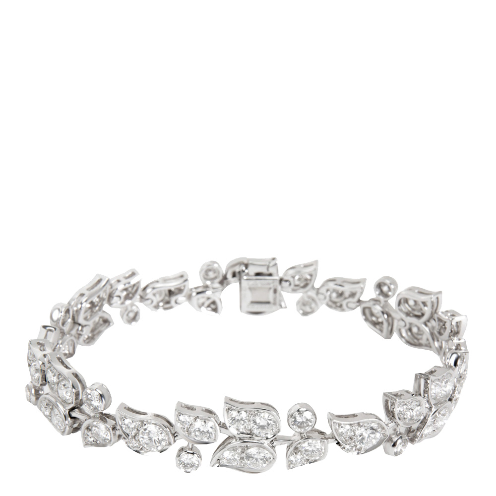 

Cartier 18K White Gold Diamond Floral Bracelet