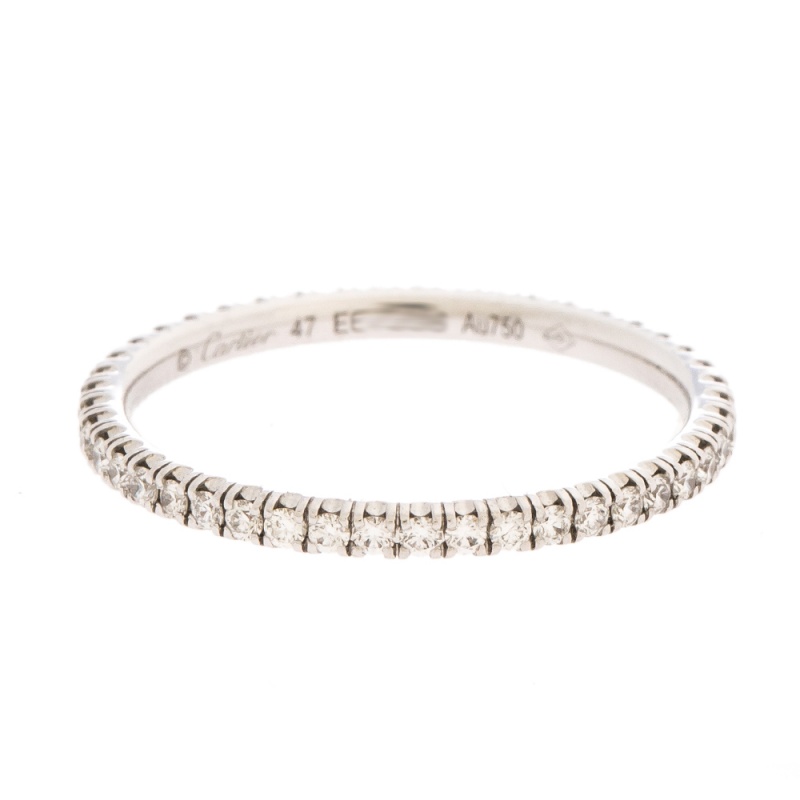 

Cartier Diamond 18K White Gold Eternity Band Ring Size