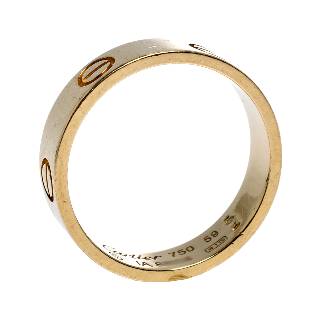 Cartier Love 18K Yellow Gold Band Ring Size 59