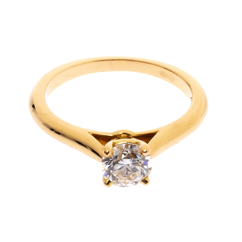 

Cartier 0.70ct Solitaire Diamond 18K Yellow Gold Engagement Ring Size