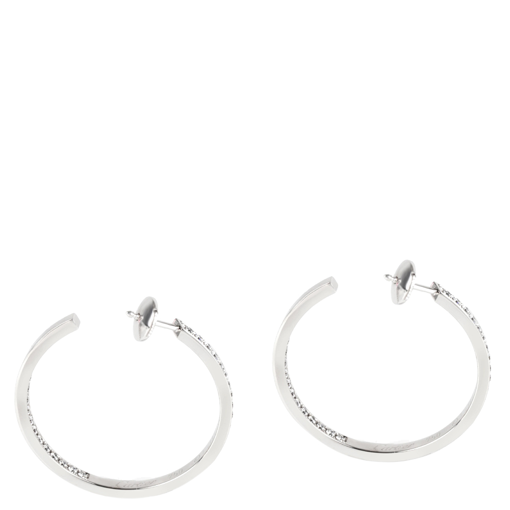 

Cartier Hoop Diamond 18K White Gold Earrings