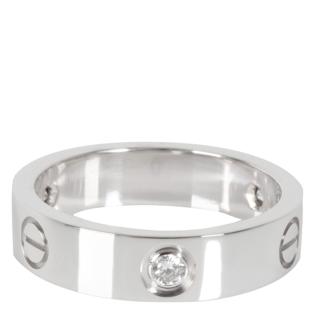 

Cartier Love Diamond 0.22 CTW 18K White Gold Band Ring Size