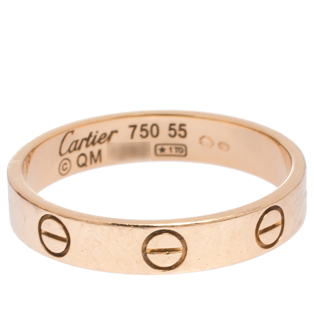 

Cartier Love 18K Rose Gold Wedding Band Ring Size