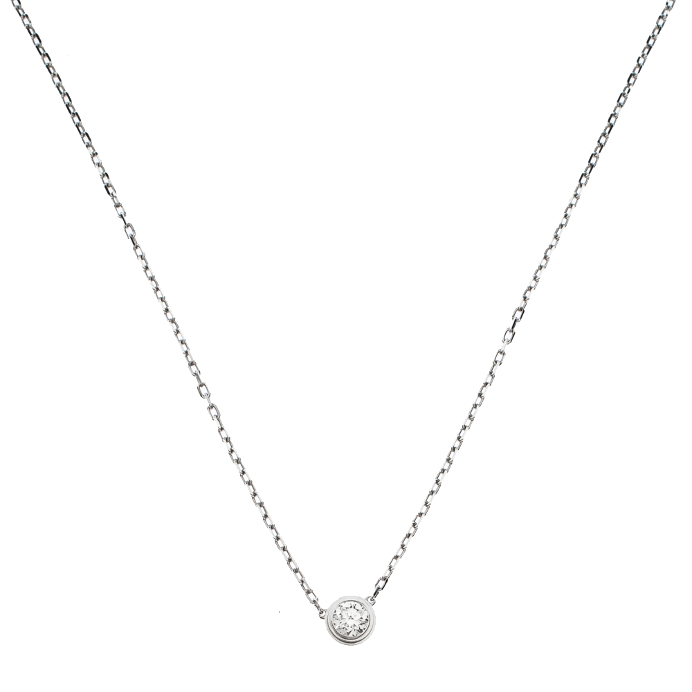 Pre Owned Cartier Diamants Légers Diamond 18K White Gold Necklace