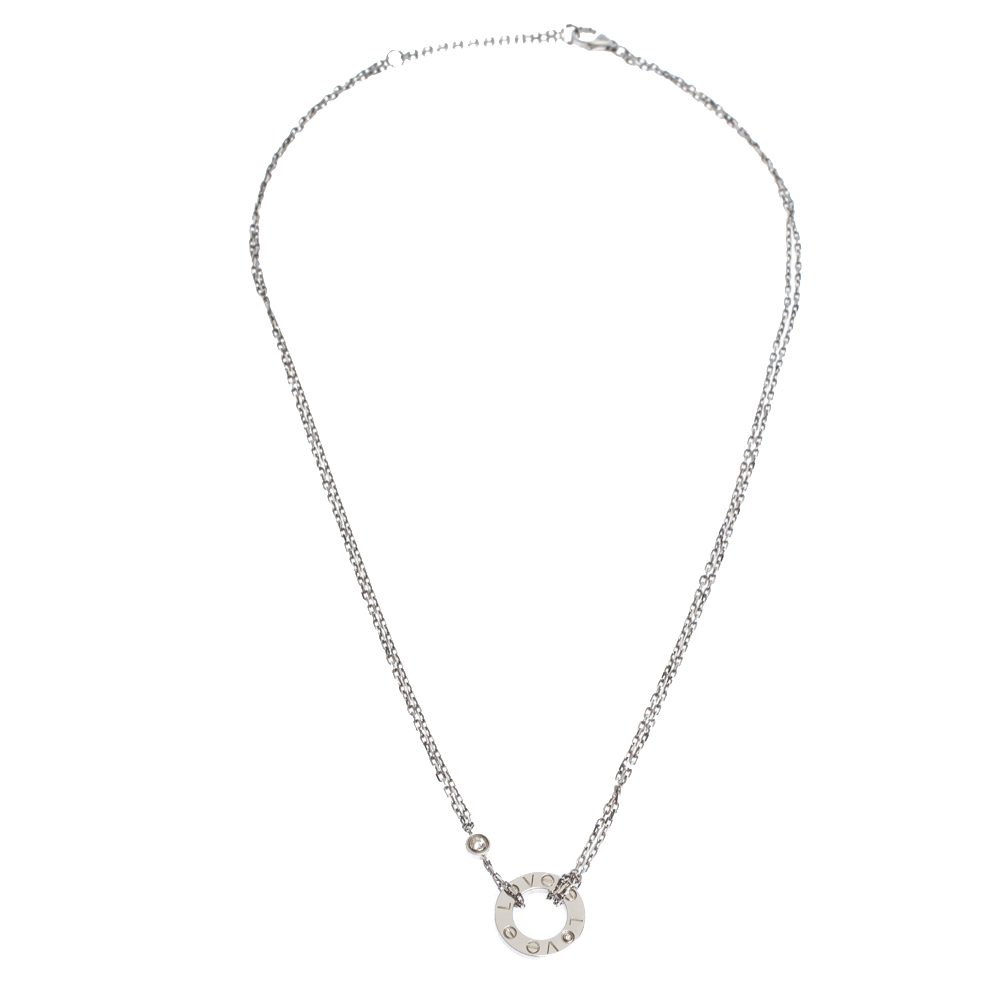 

Cartier Love 2 Diamonds 18K White Gold Necklace
