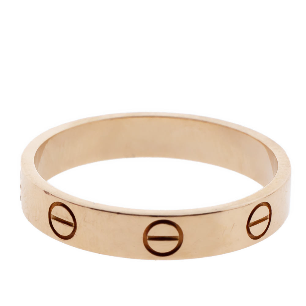 

Cartier Love 18K Rose Gold Wedding Band Ring Size