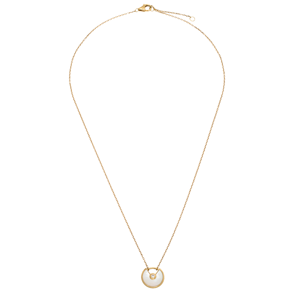 

Cartier Amulette de Cartier Mother of Pearl & Diamond 18K Yellow Gold Necklace