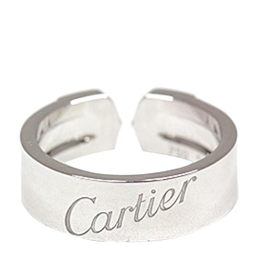 

Cartier Double C Vintage Christmas Edition 18K White Gold Ring Size