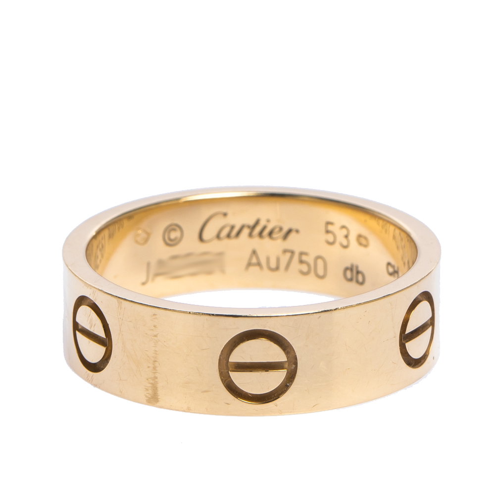 

Cartier LOVE 18K Yellow Gold Band Ring 53