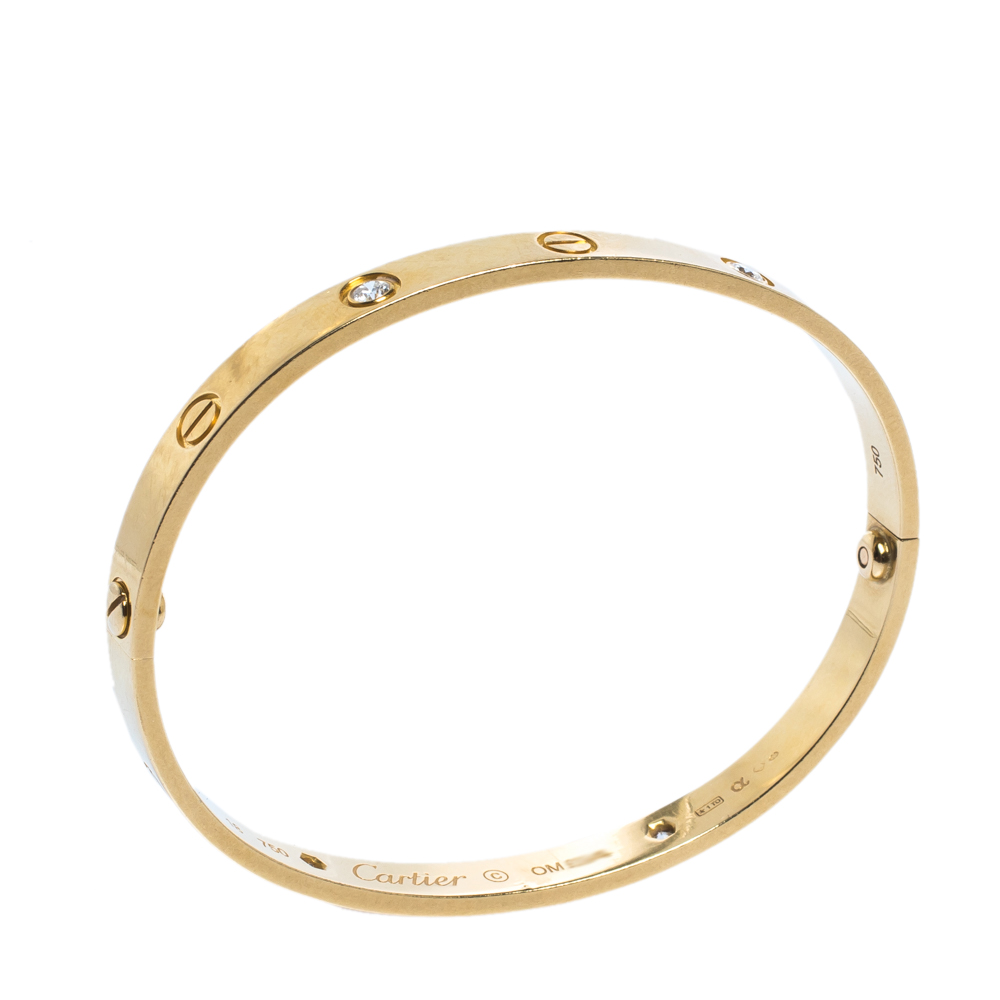

Cartier Love 4 Diamonds 18K Yellow Gold Bracelet 18