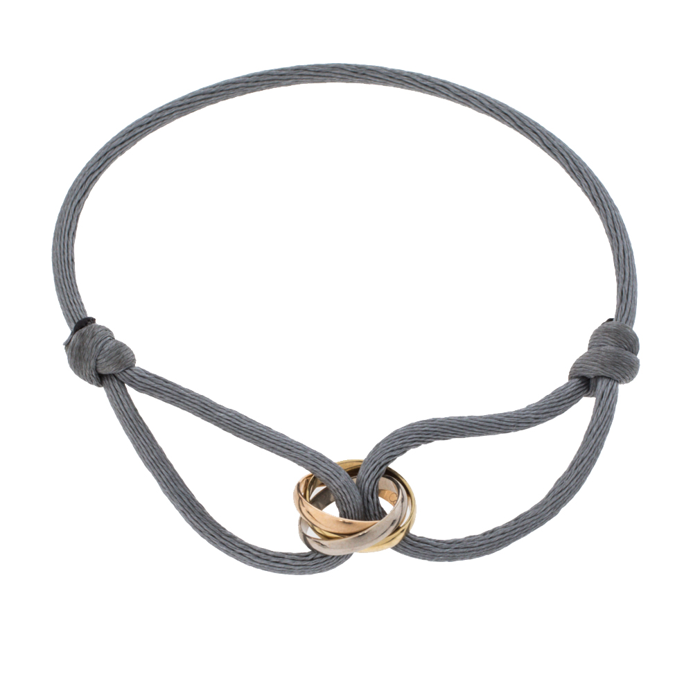 Cartier TRINTY BRACELET, CORD トリニティ CARTIER “Trinity” bracelet in three golds on cord – Castafiore