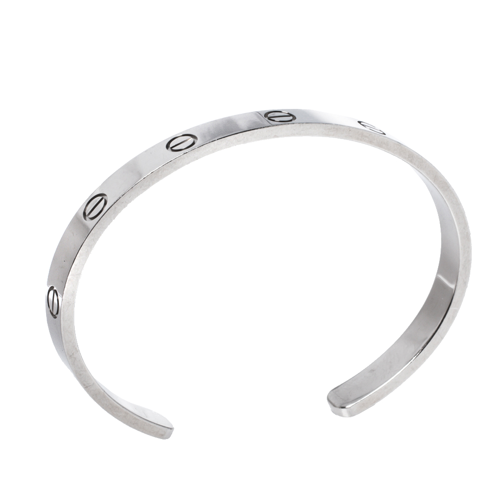 

Cartier LOVE 18K White Gold Open Cuff Bracelet 18