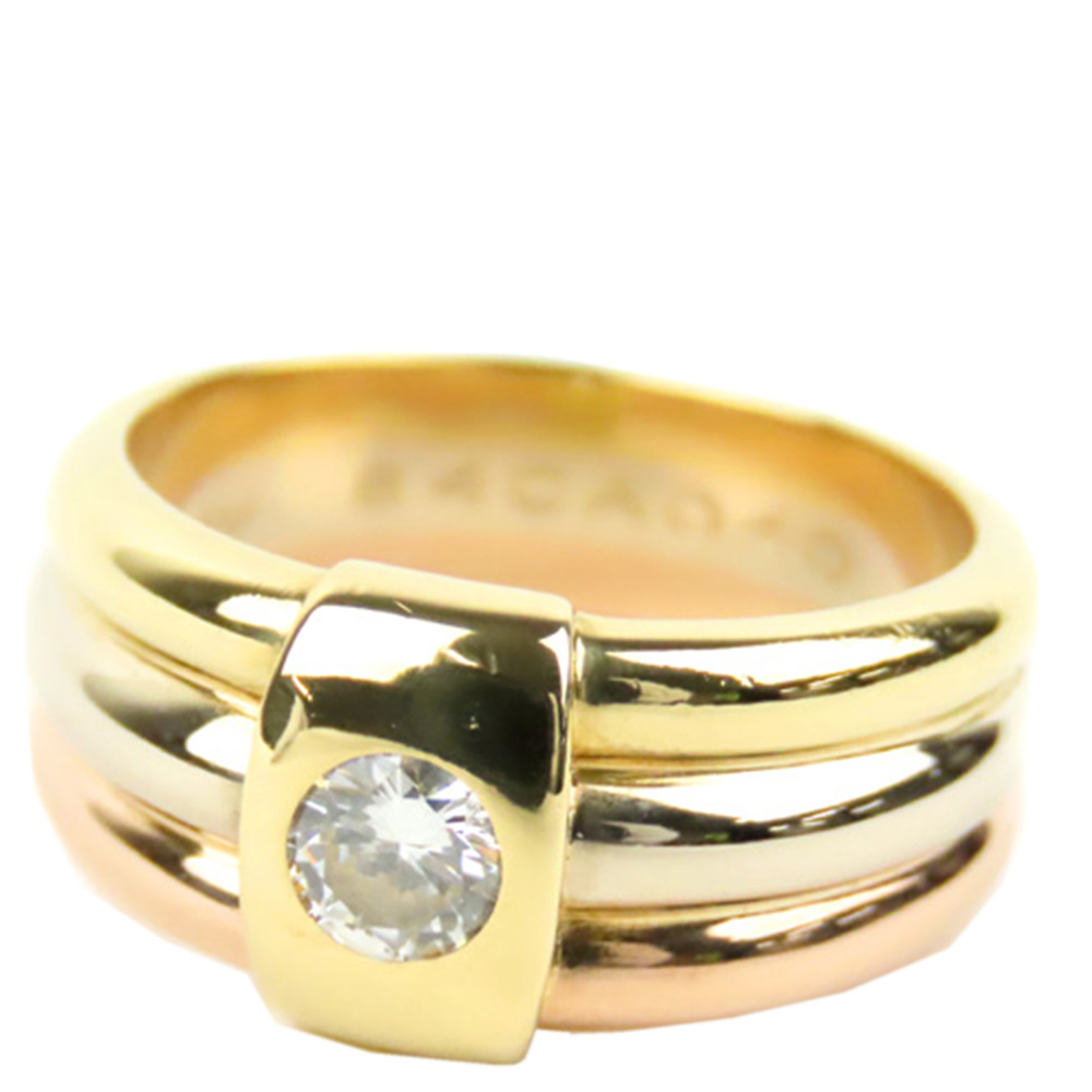 

Cartier Trinity Vintage Diamond 18K Yellow Gold 18K White Gold 18K Rose Gold Ring Size