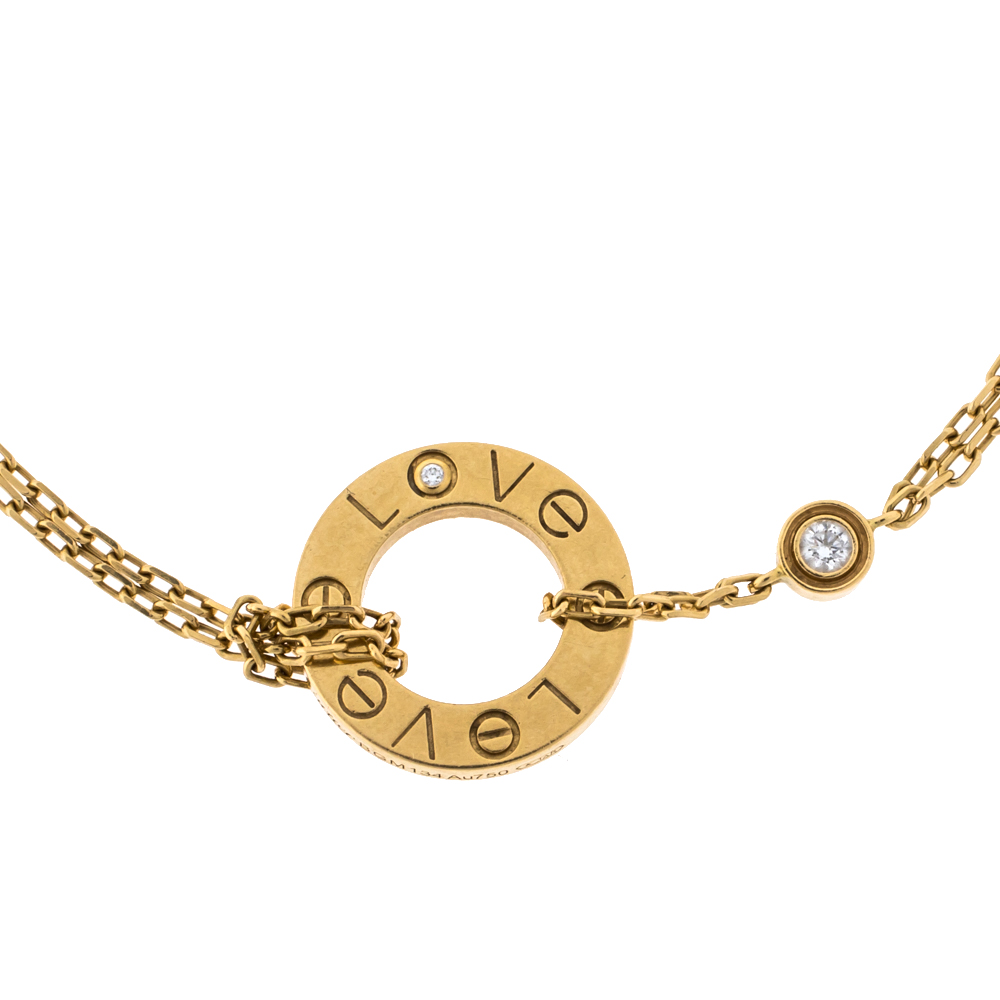 

Cartier Love Diamond 18K Yellow Gold Chain Link Bracelet