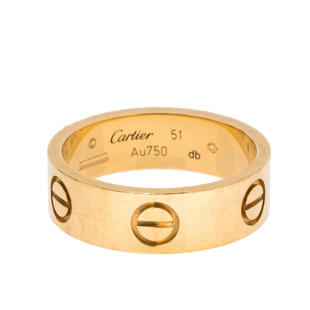 

Cartier LOVE 18K Yellow Gold Band Ring Size