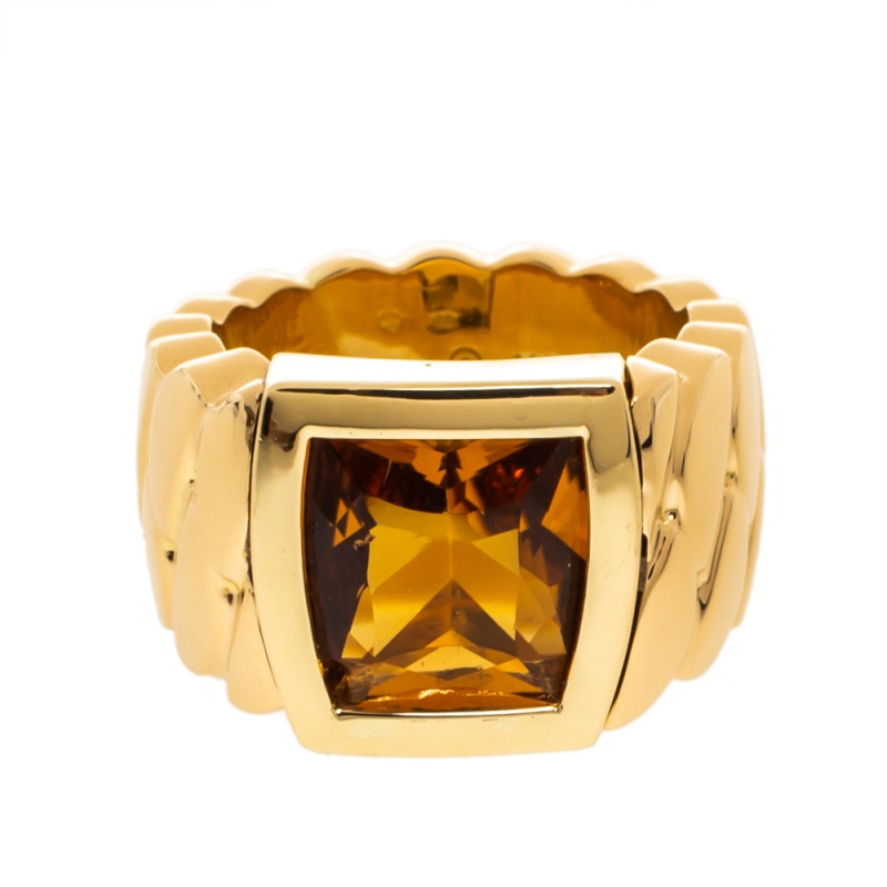 

Cartier La Dona Citrine 18K Yellow Gold Band Ring Size