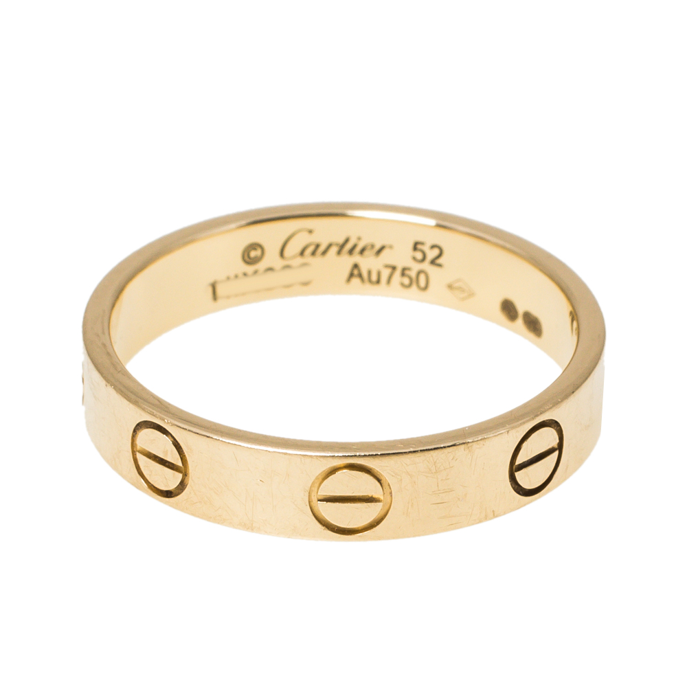 

Cartier Love 18K Yellow Gold Narrow Wedding Band Ring Size
