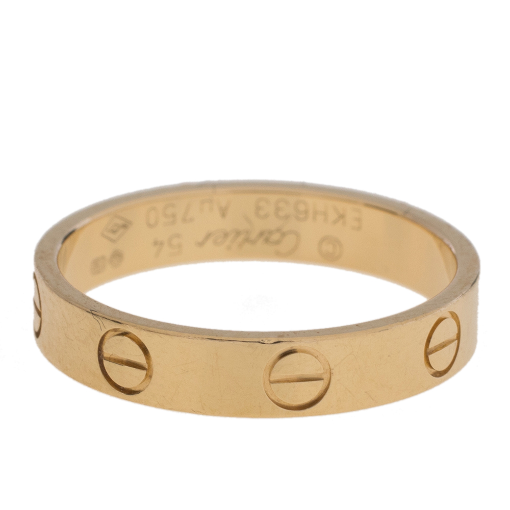 

Cartier LOVE 18K Yellow Gold Narrow Wedding Band Ring Size