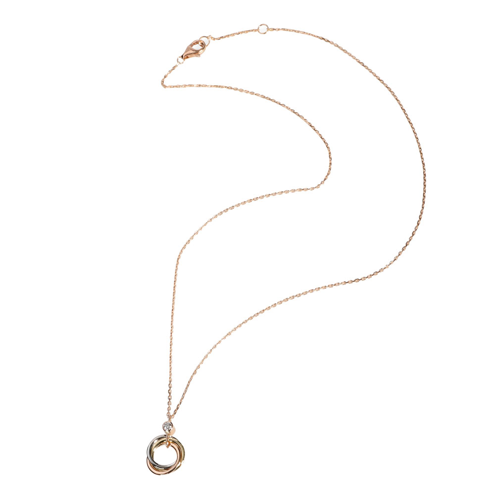 

Cartier Trinity Diamond 18K Tri Colored Gold Necklace