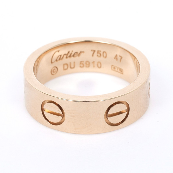 Cartier Love 18 K Yellow Gold Ring Size 