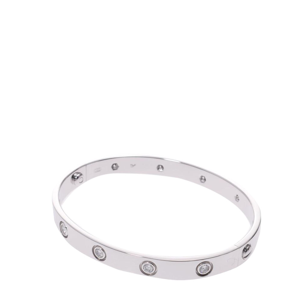 

Cartier Love 18K White Gold 10 Diamonds Bracelet, Silver