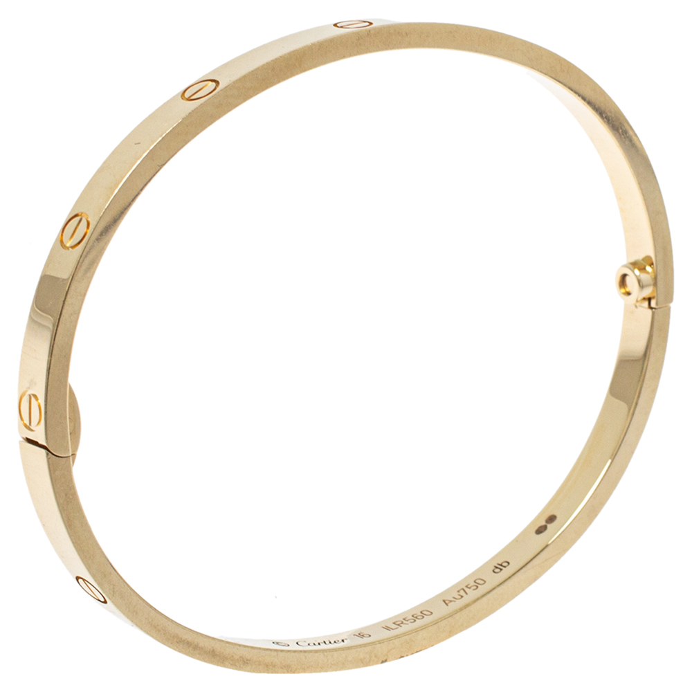 

Cartier Love 18K Yellow Gold Narrow Bracelet SM 16