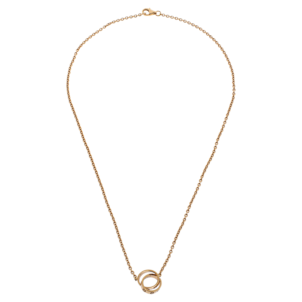 

Cartier Love Interlocking Loop 18K Rose Gold Pendant Necklace