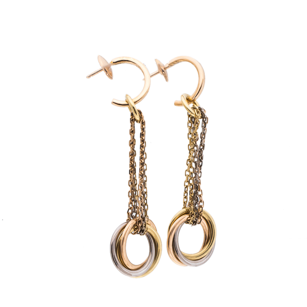 

Cartier Trinity 18K Three Tone Gold Drop Earrings