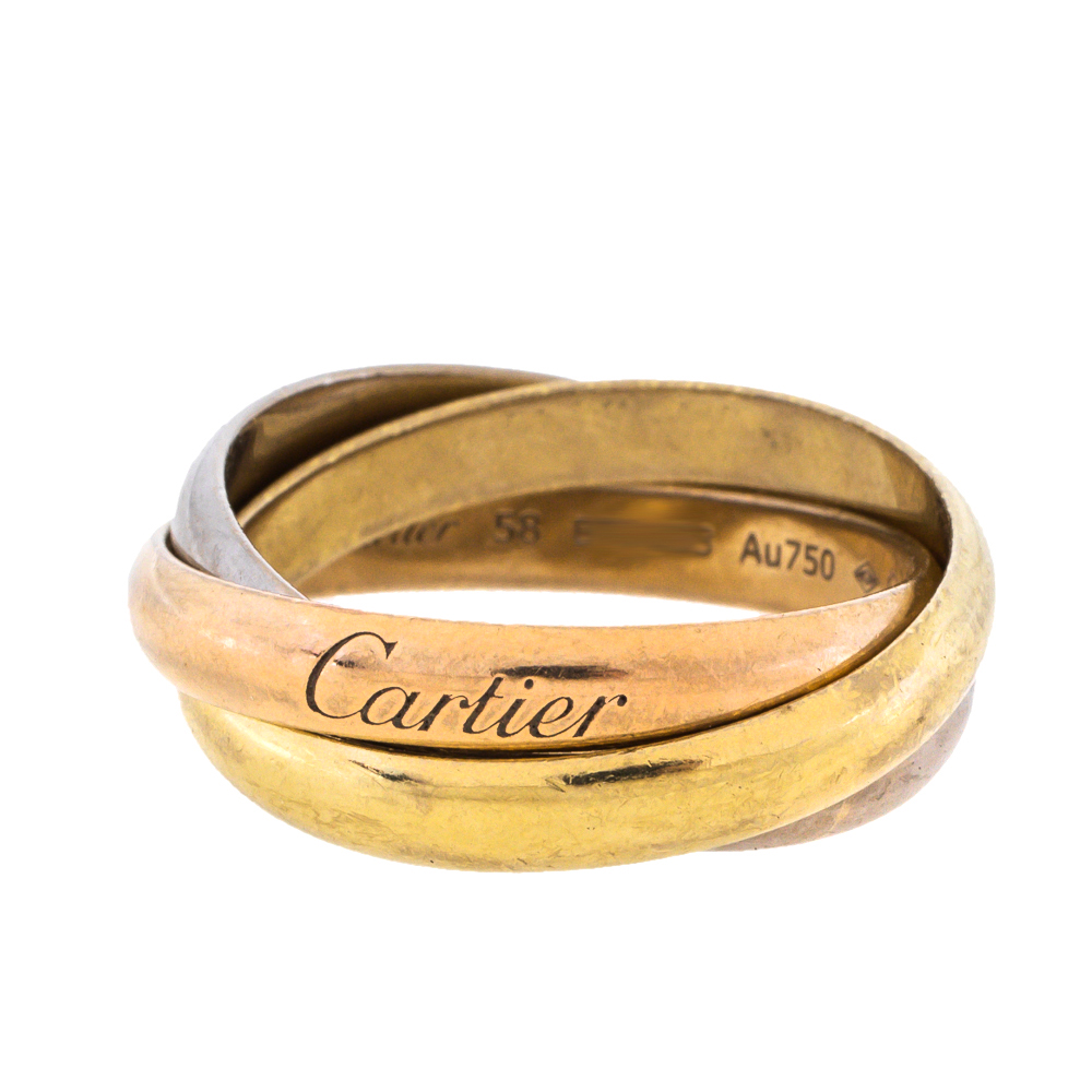 

Cartier Trinity De Cartier 18K Three Tone Gold Ring Size