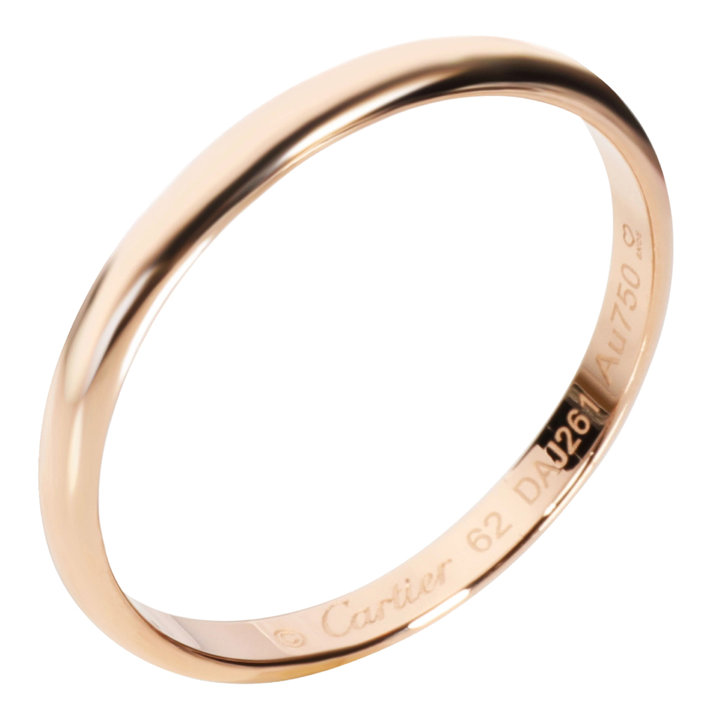 Cartier 1895 Wedding 18K Rose Gold Ring Size EU 62