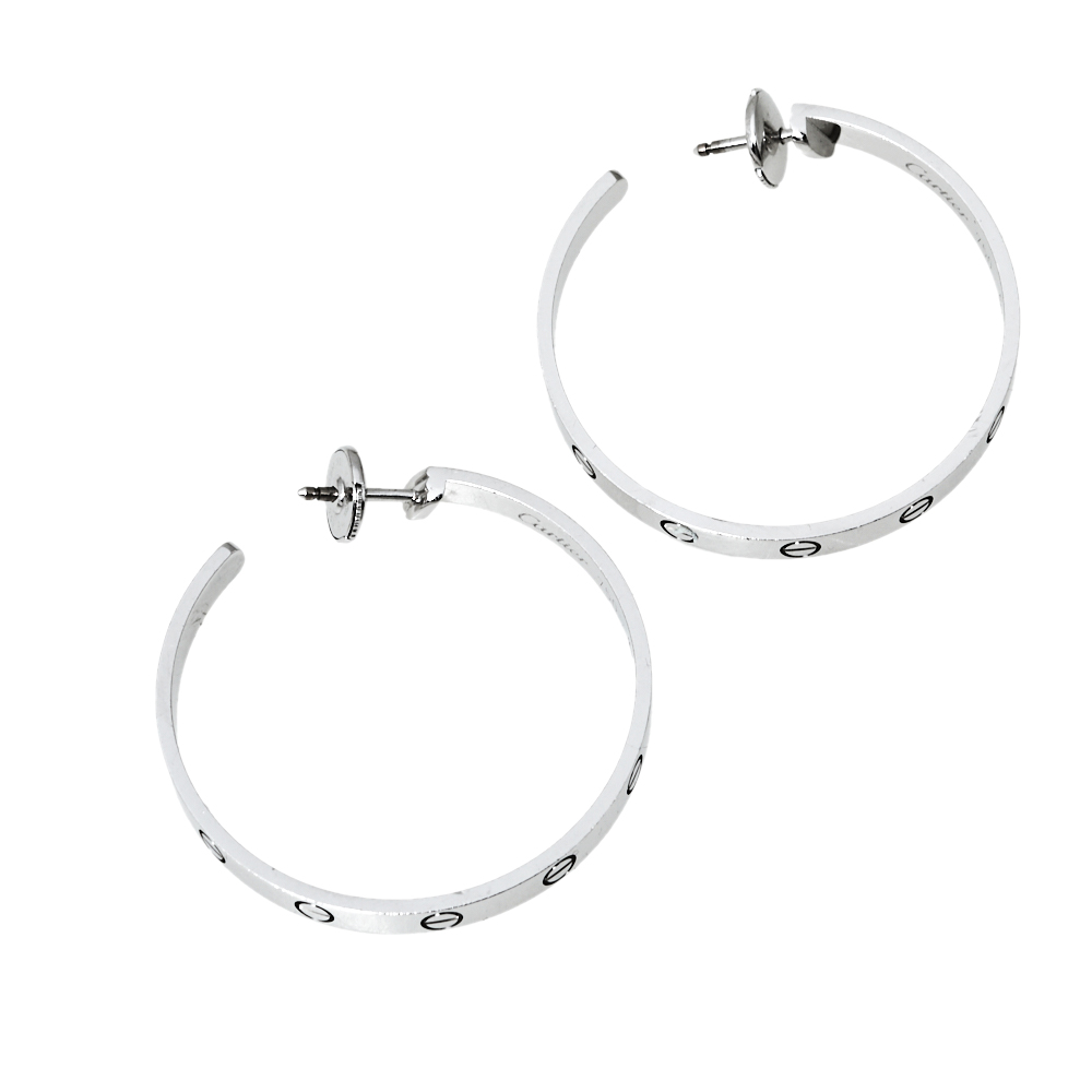 

Cartier Love 18K White Gold Large Hoop Earrings