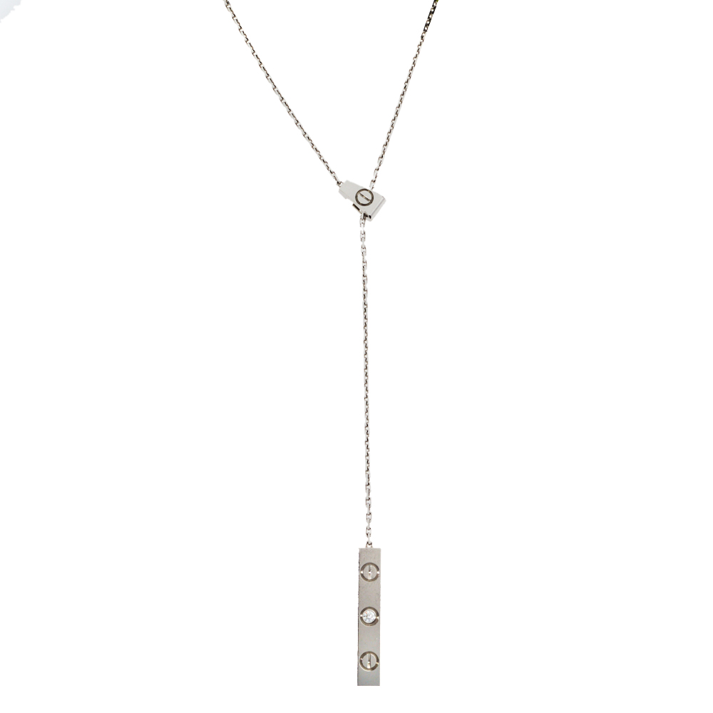 

Cartier Love 1 Diamond 18K White Gold Lariat Necklace