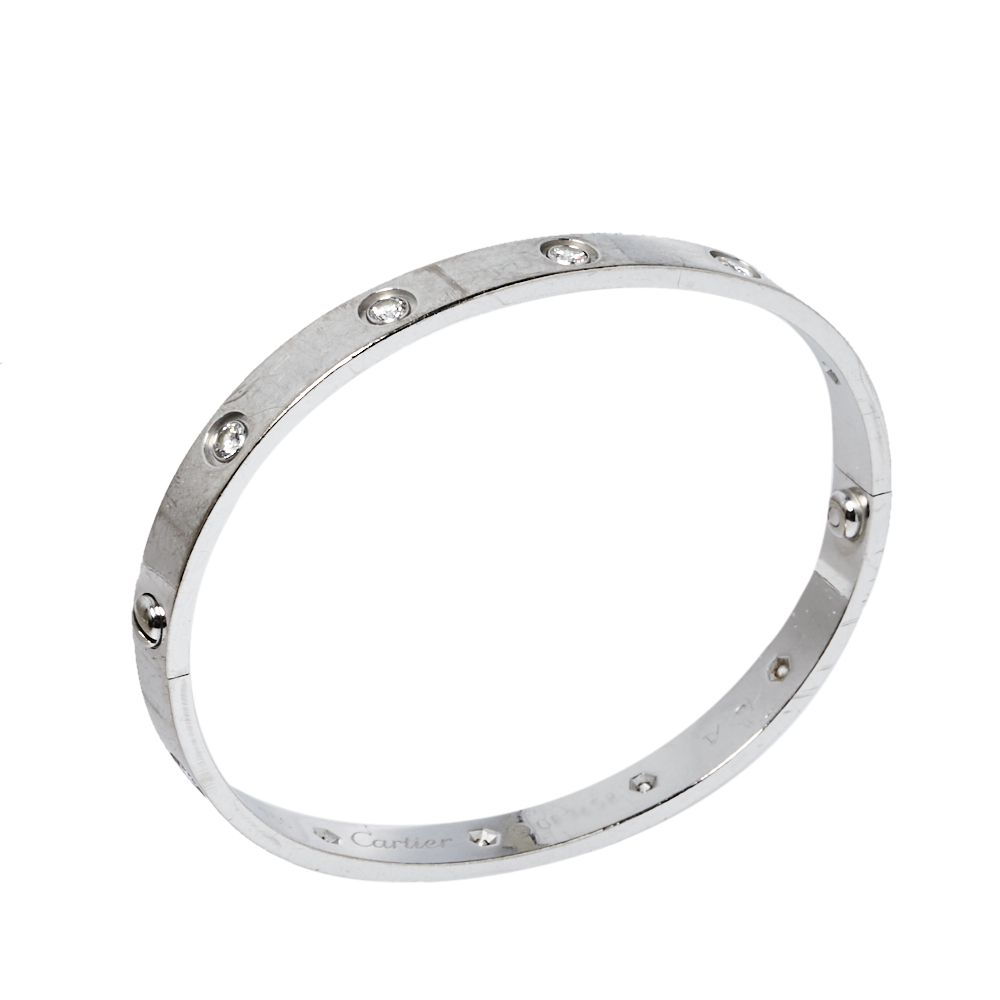 

Cartier Love 10 Diamonds 18K White Gold Bracelet 18
