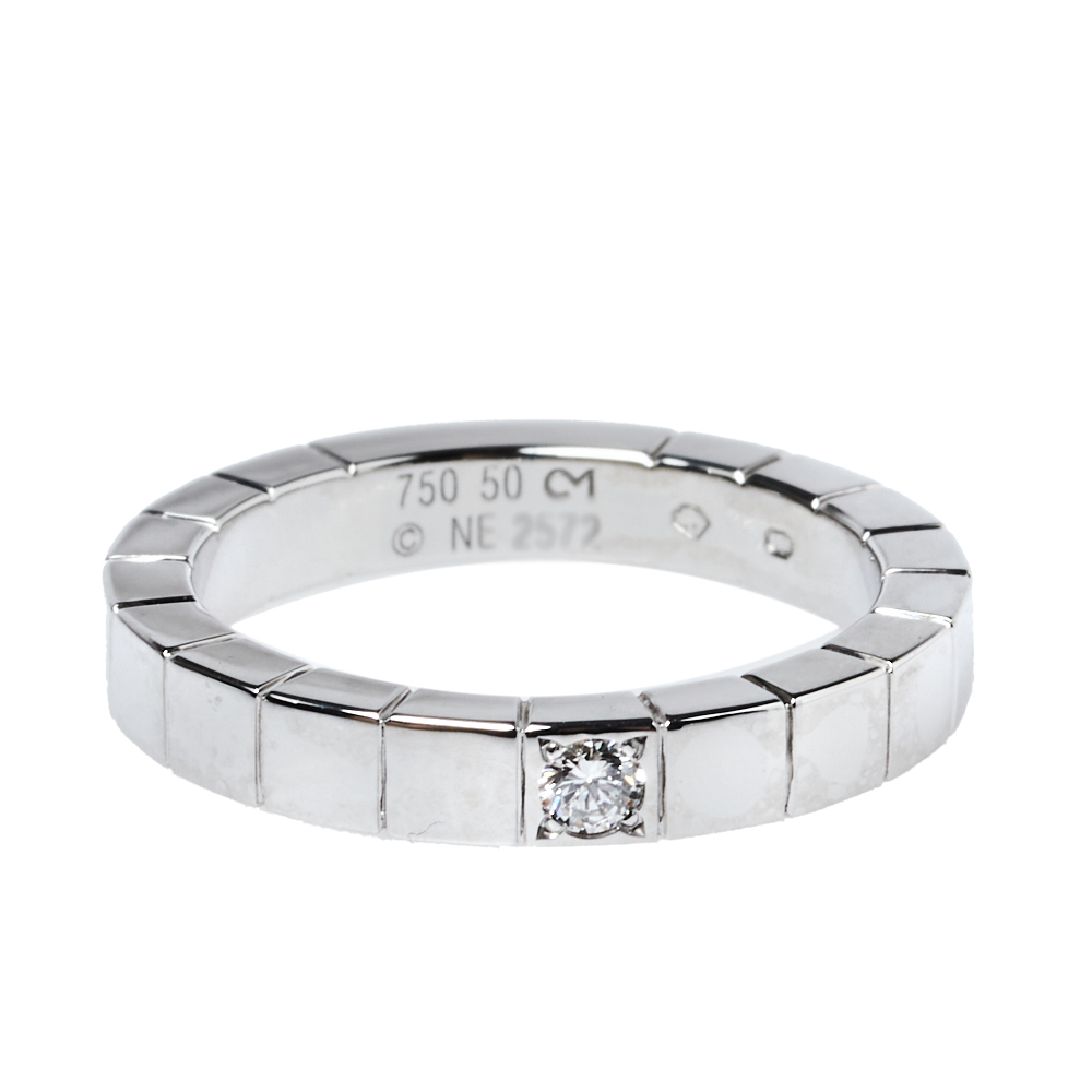 

Cartier Lani÷res Diamond 18K White Gold Band Ring Size