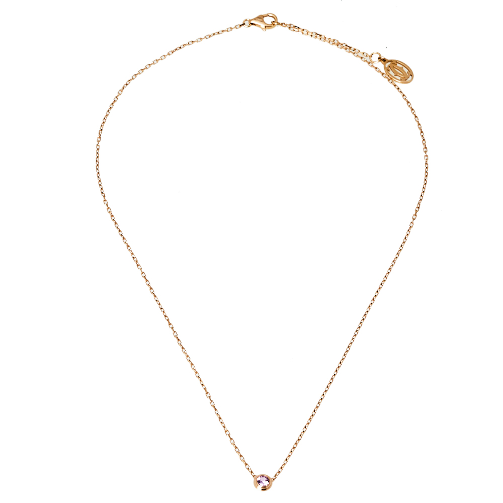 

Cartier Saphirs Legers De Cartier Pink Sapphire 18K Rose Gold Necklace