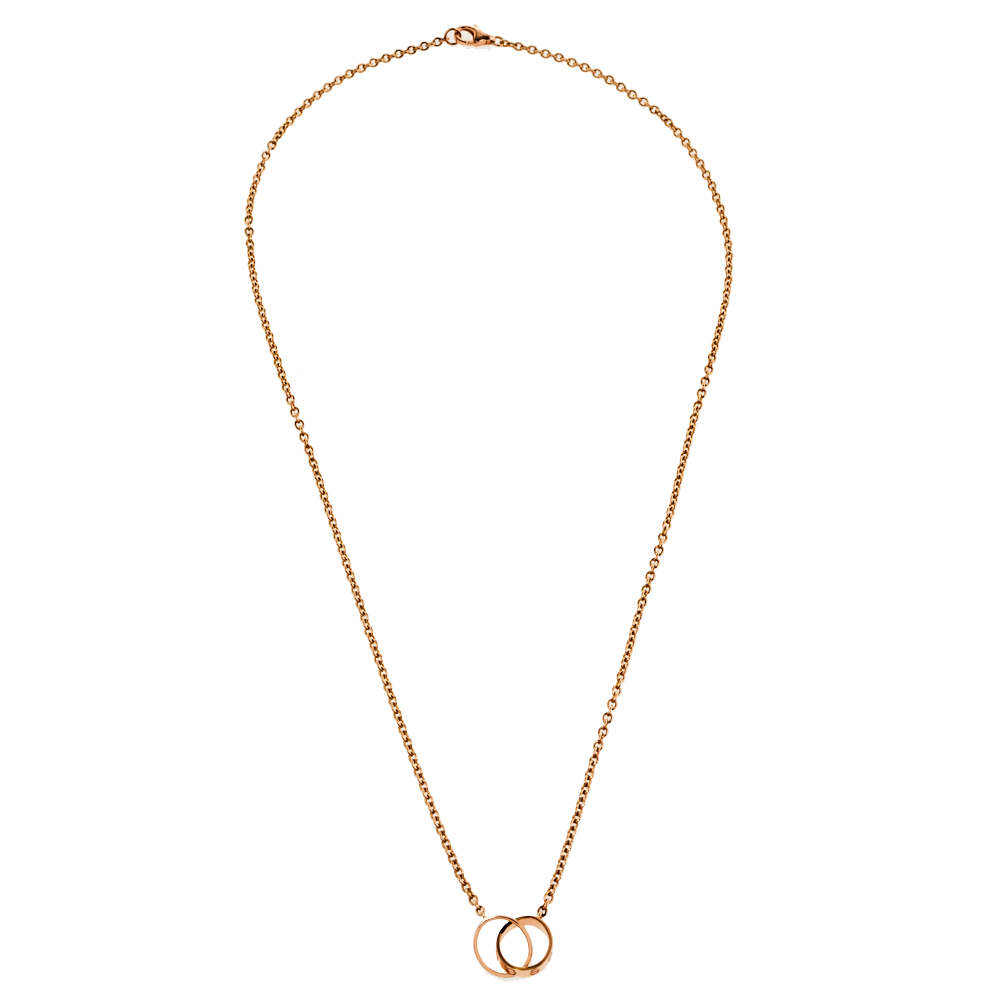 

Cartier Love Interlocking Loop 18K Rose Gold Pendant Necklace