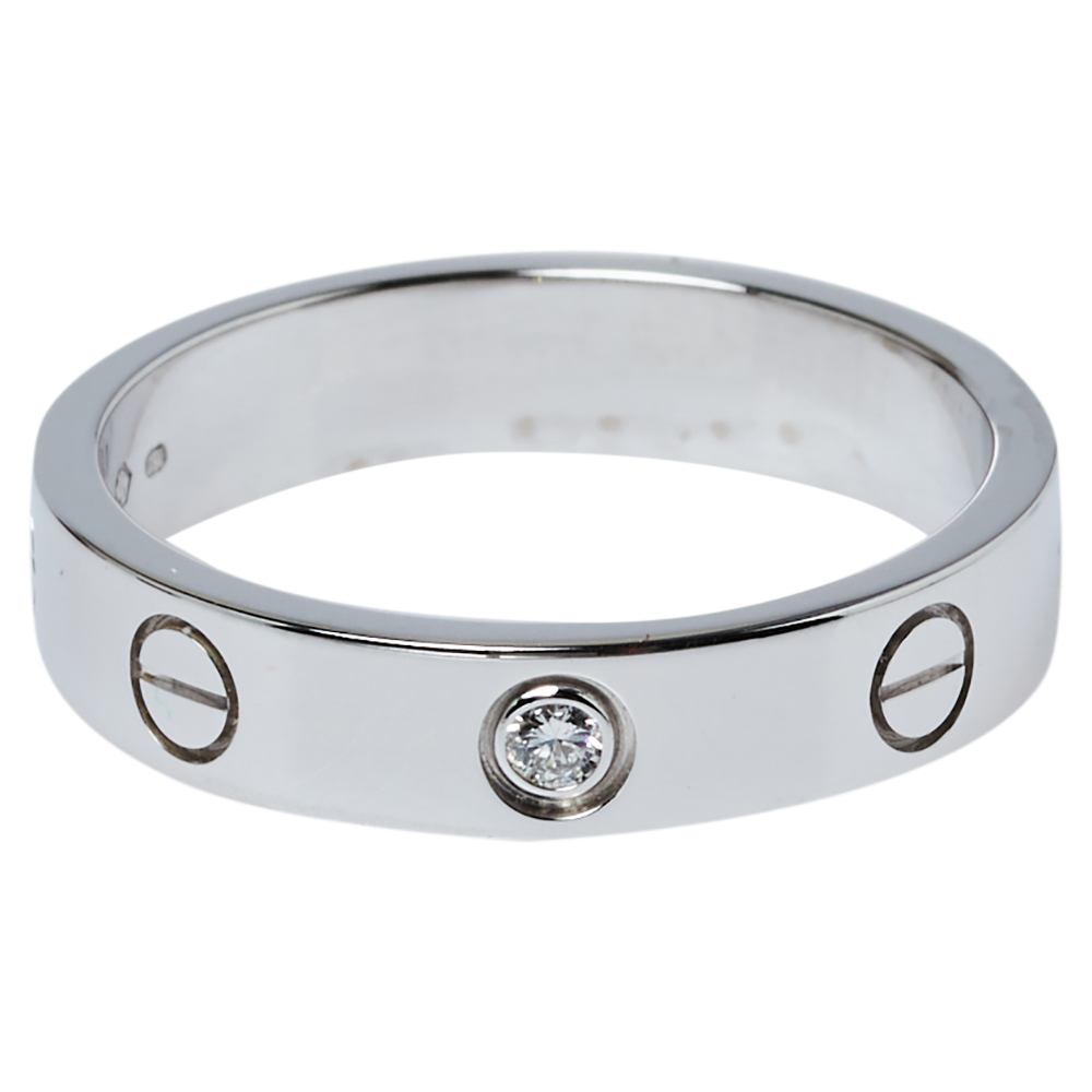 

Cartier Love 1 Diamond 18K White Gold Wedding Band Ring Size