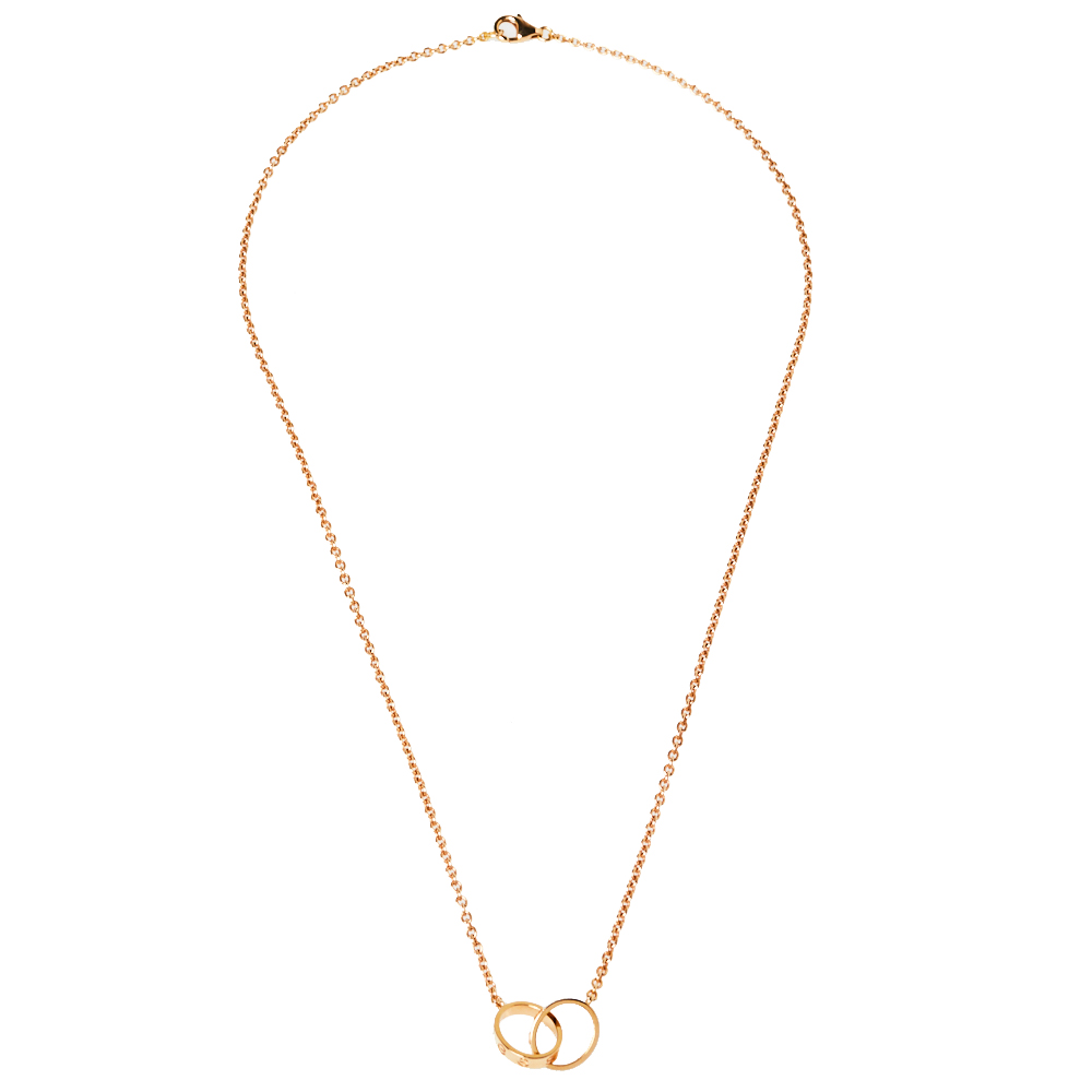 

Cartier Love 2 Hoops 18K Rose Gold Necklace