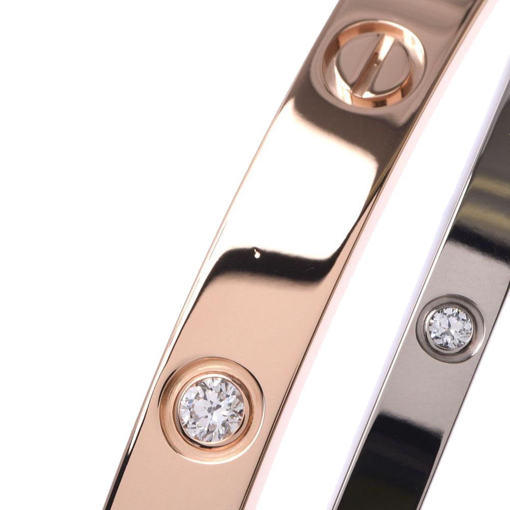

Cartier Love 12 Diamonds Double 18K White Gold 18K Rose Gold Bracelet