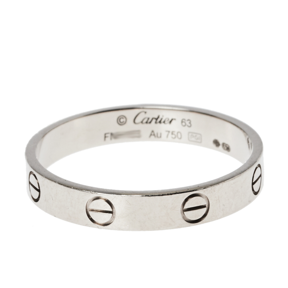 

Cartier Love 18K White Gold Wedding Band Ring Size