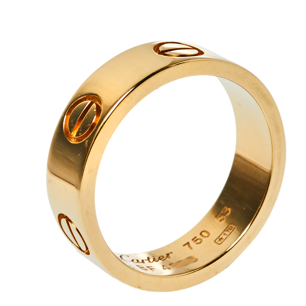 Cartier Love 18K Yellow Gold Ring Size 53