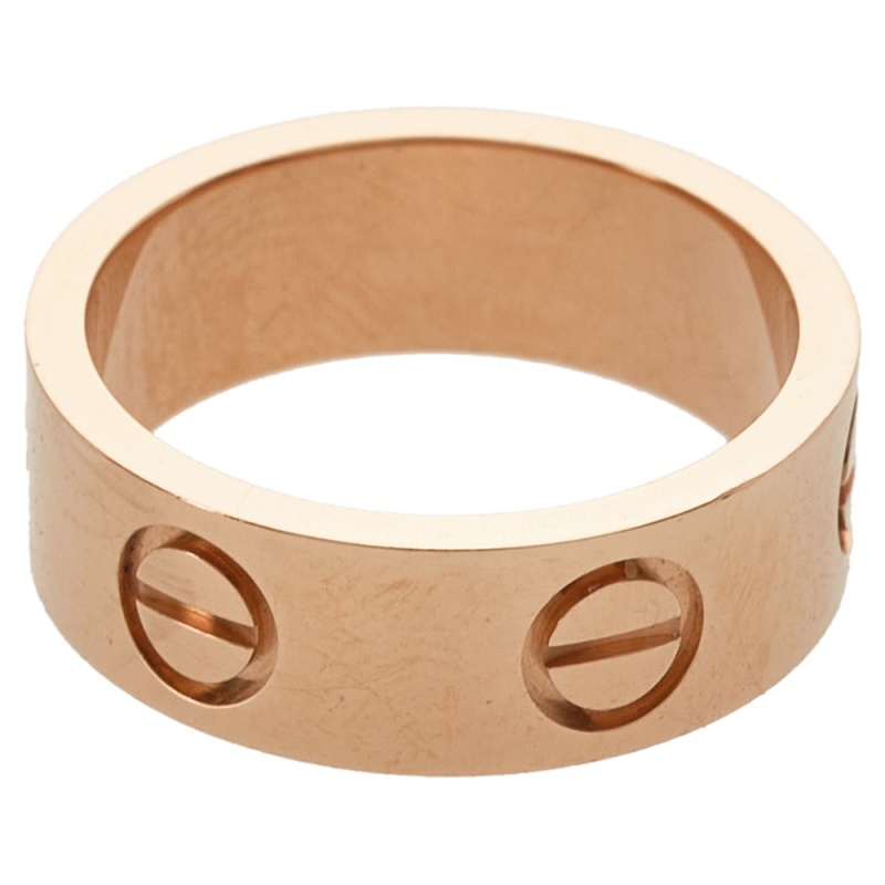 

Cartier Love 18K Rose Gold Band Ring Size