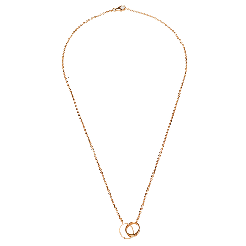 

Cartier Love 2 Hoops 18K Rose Gold Necklace