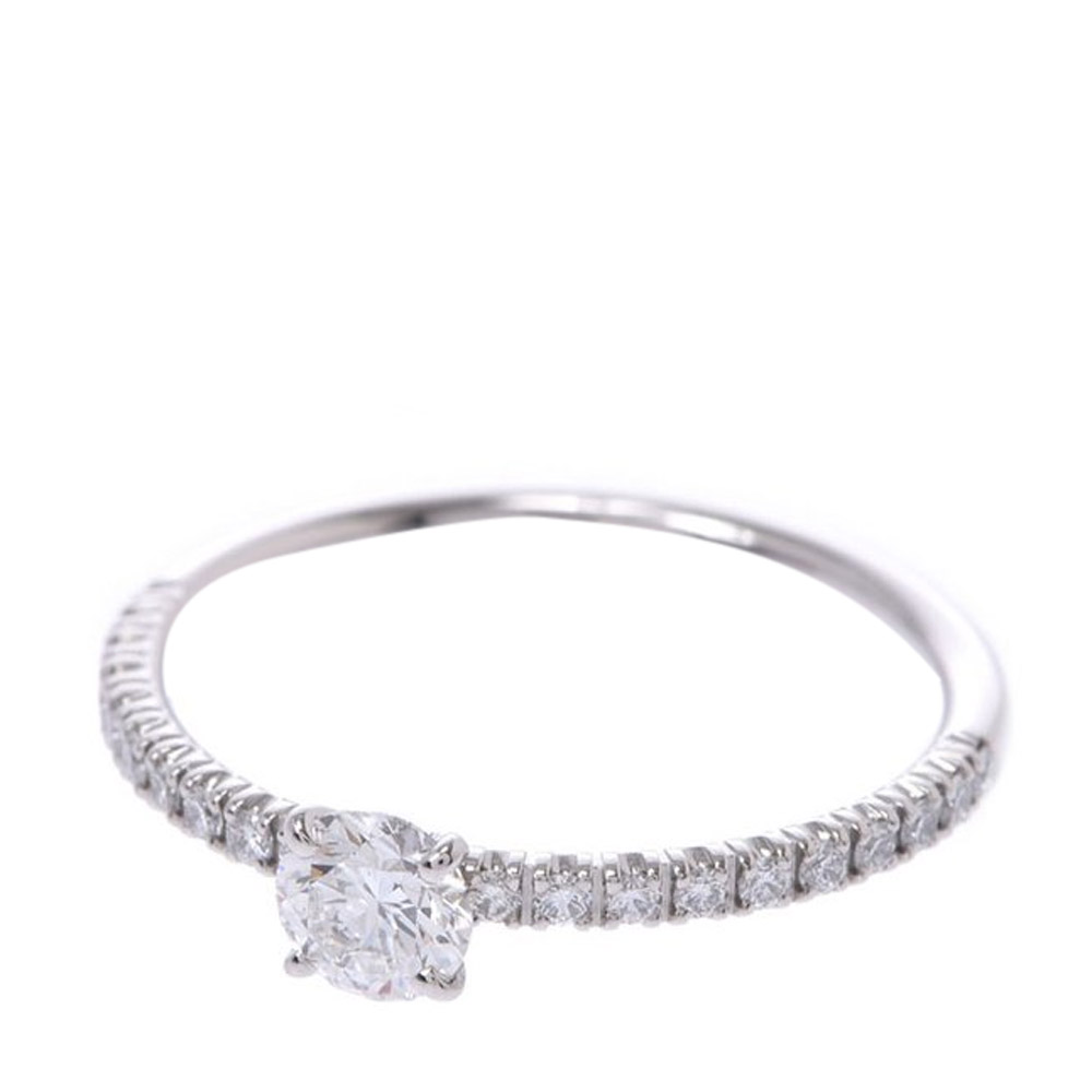 

Cartier Half Eternity Platinum Diamond Ring Size EU, Silver